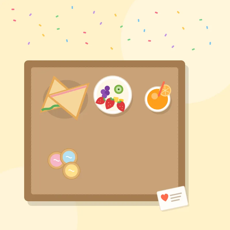 Desayuno Sorpresa Económico "Detallito": caja kraft decorada con ventana, sándwich de pan artesanal con jamón y queso, vaso de fruta picada